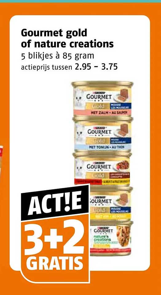 Gourmet gold of nature creations 5 blikjes à 85 gram ACTIE 3+2 GRATIS