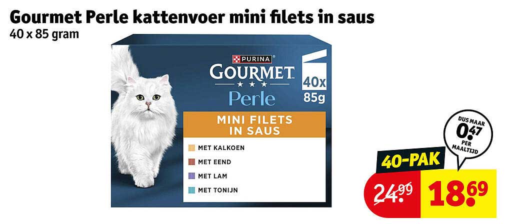 Gourmet Perle kattenvoer mini filets in saus 40 x 85 gram