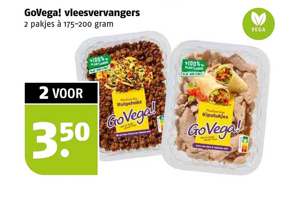 GoVega! vleesvervangers 2 pakjes à 175-200 gram 2 VOOR