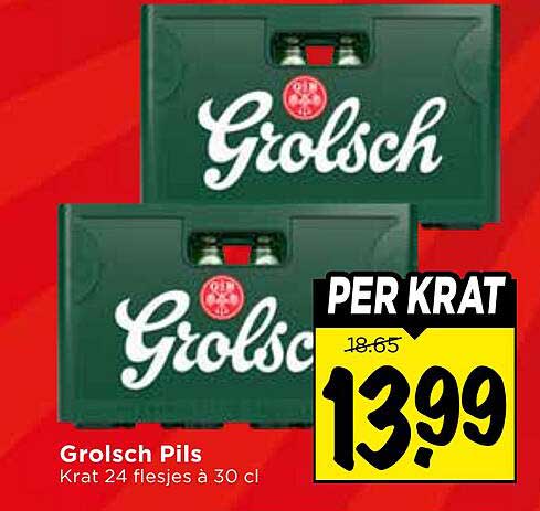 Grolsch Pils Krat 24 flesjes a 30 cl PER KRAT