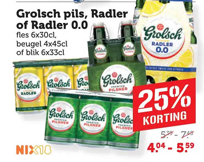 Grolsch pils, Radler of Radler 0.0
