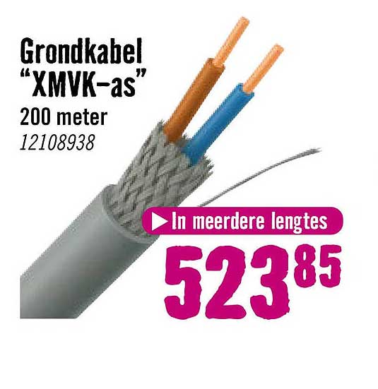 Grondkabel “XMVK-as” 200 meter In meerdere lengtes