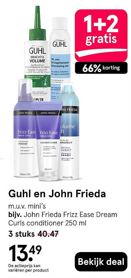 Guhl en John Frieda 1+2 gratis