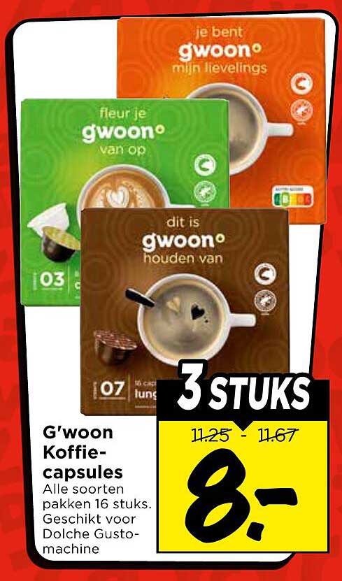 G'woon Koffiecapsules 3 stuks