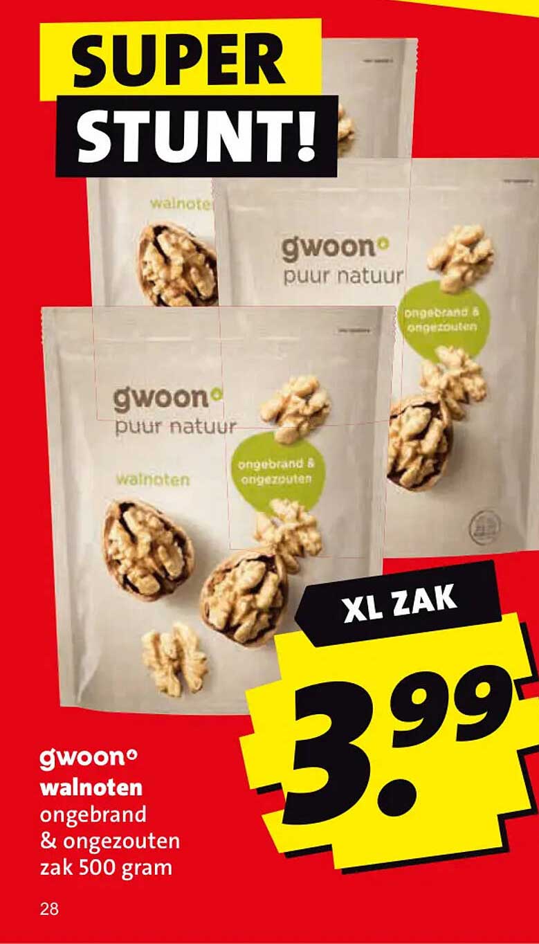 g'woon walnoten ongebreid & ongezouten zak 500 gram