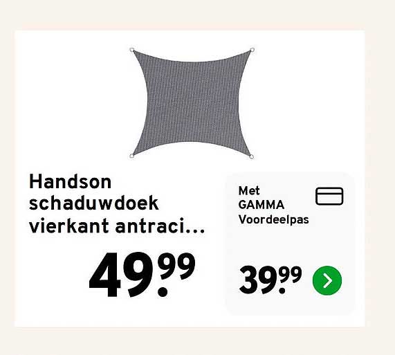 Handson schaduwdoek vierkant antraci...