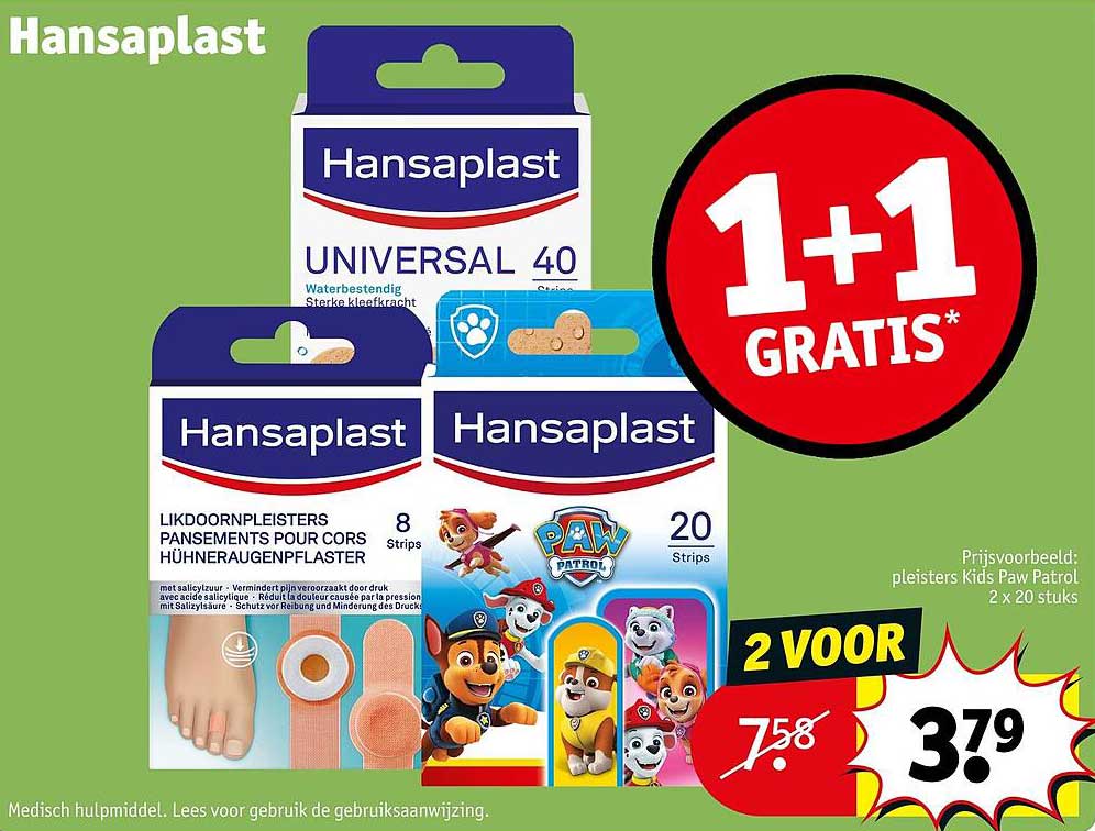Hansaplast 1+1 GRATIS