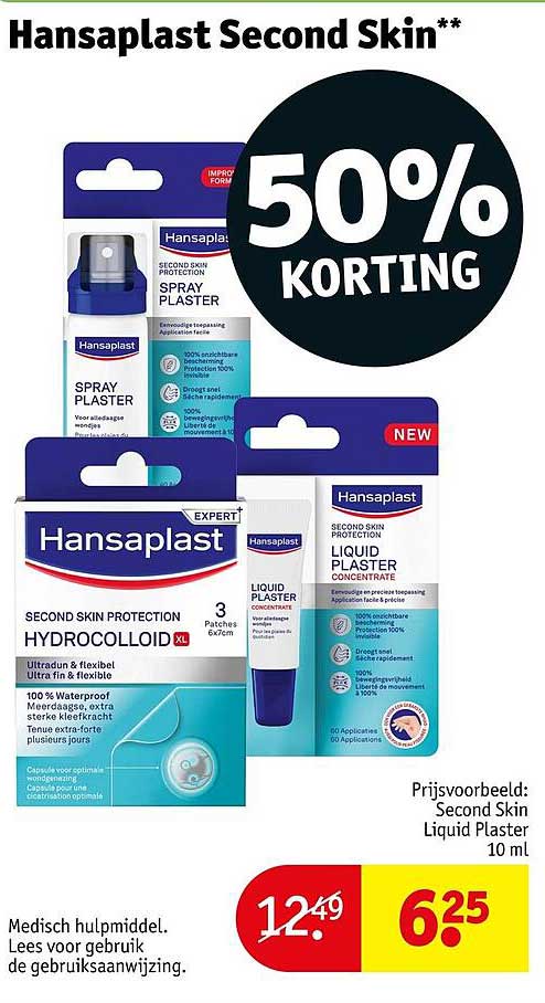 Hansaplast Second Skin** 50% KORTING