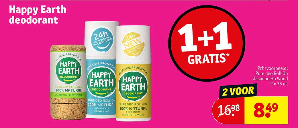 Happy Earth deodorant 1+1 gratis