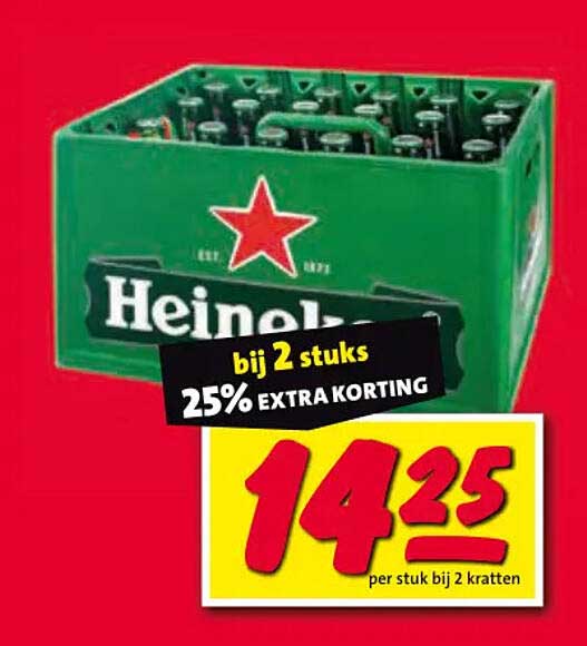 Heineken bij 2 stuks 25% EXTRA KORTING