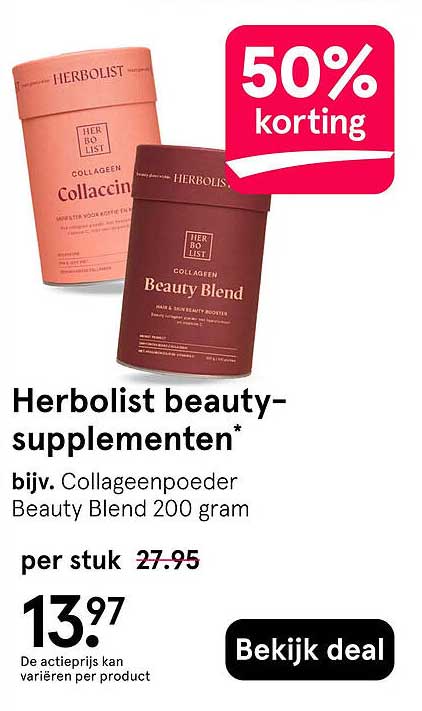 Herbolist beauty-supplementen* 50% korting