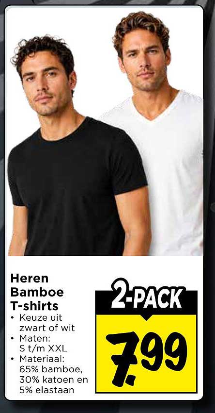 Heren Bamboe T-shirts 2-PACK