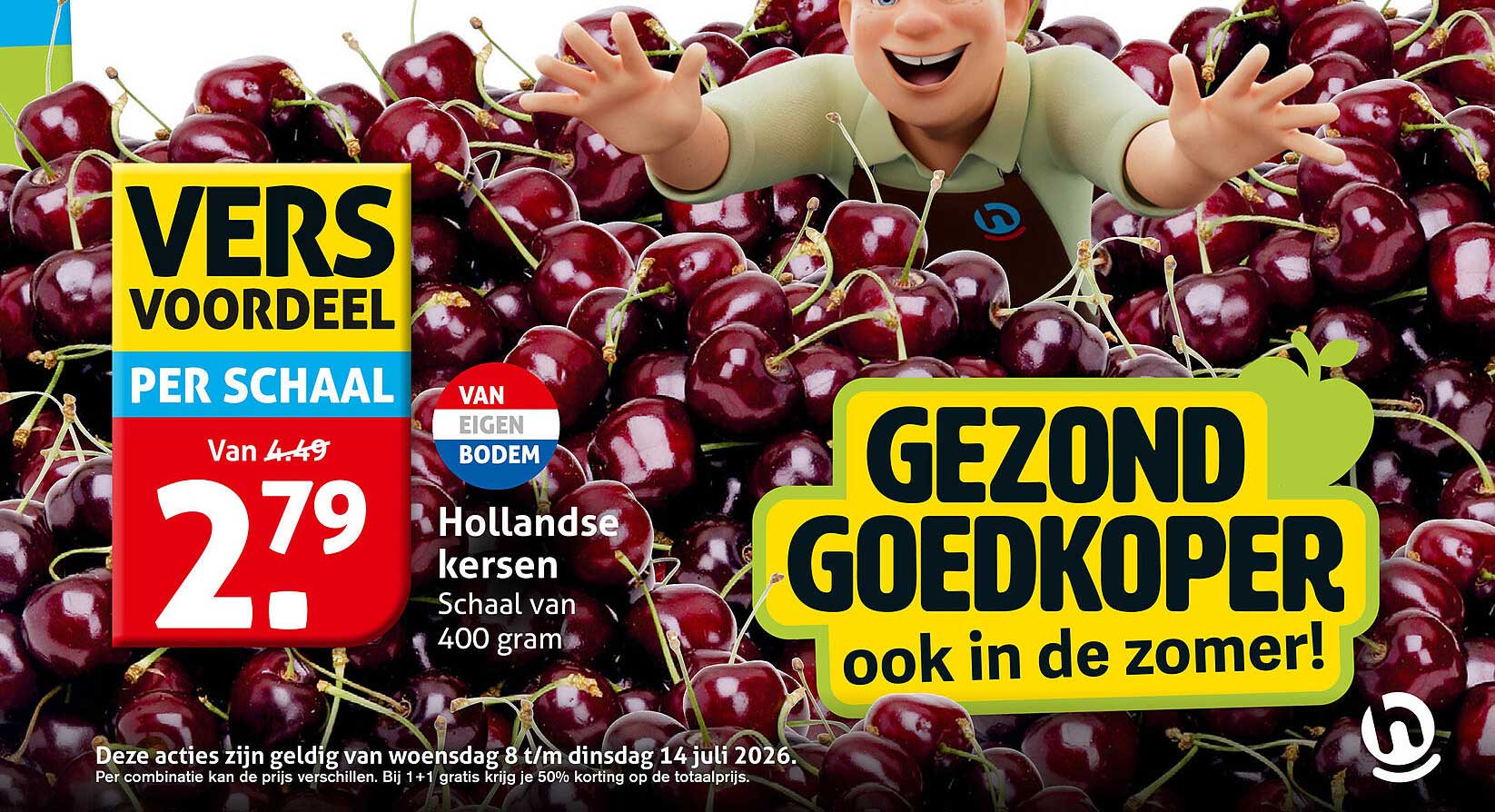 Hollandse kersen Schaal van 400 gram