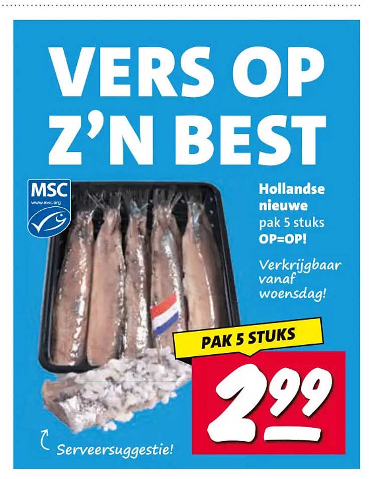 Hollandse nieuwe pak 5 stuks OP=OP!