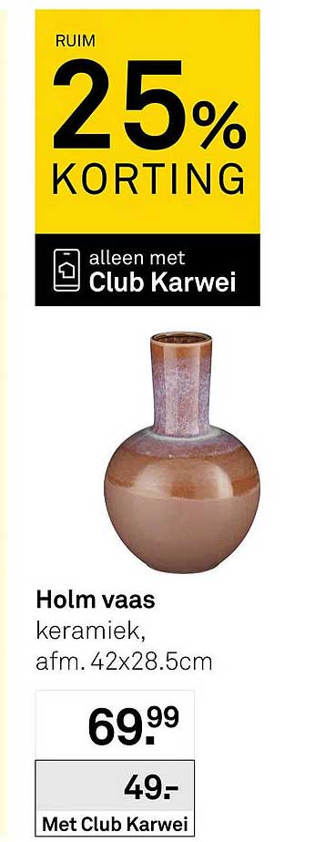 Holm vaas keramiek, afm. 42x28.5cm 25% KORTING alleen met Club Karwei