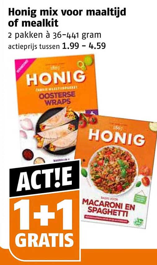 Honig mix voor maaltijd of mealkit 2 pakken à 36-441 gram 1+1 gratis