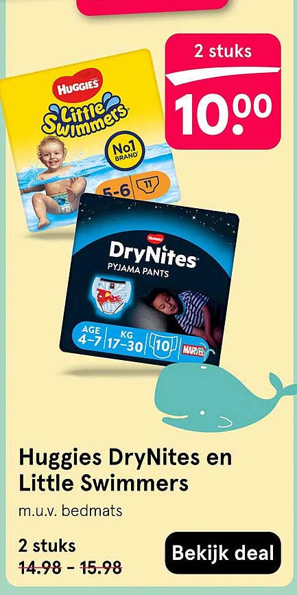 Huggies DryNites en Little Swimmers m.u.v. bedmats 2 stuks