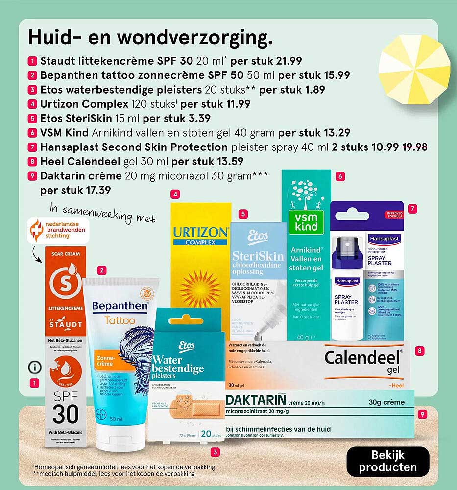 Huid- en wondverzorging.