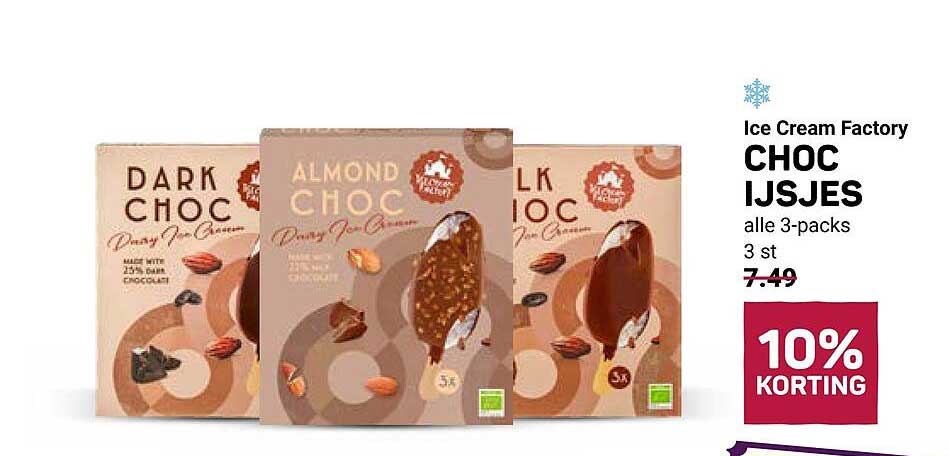 Ice Cream Factory CHOC IJSJES alle 3-packs 3 st 10% KORTING