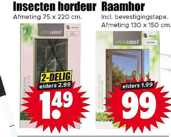 Insecten hordeur Raamhor 2-DELIG elders 2.99