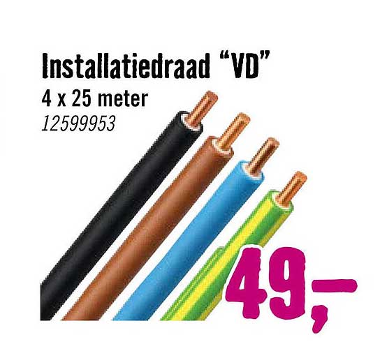 Installatiedraad “VD” 4 x 25 meter
