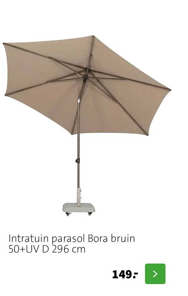 Intratuin parasol Bora bruin 50+UV D 296 cm