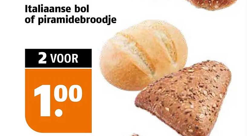 Italiaanse bol of pyramidebroodje 2 voor