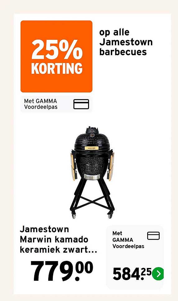 Jamestown Marwin kamado keramiek zwart... 25% KORTING