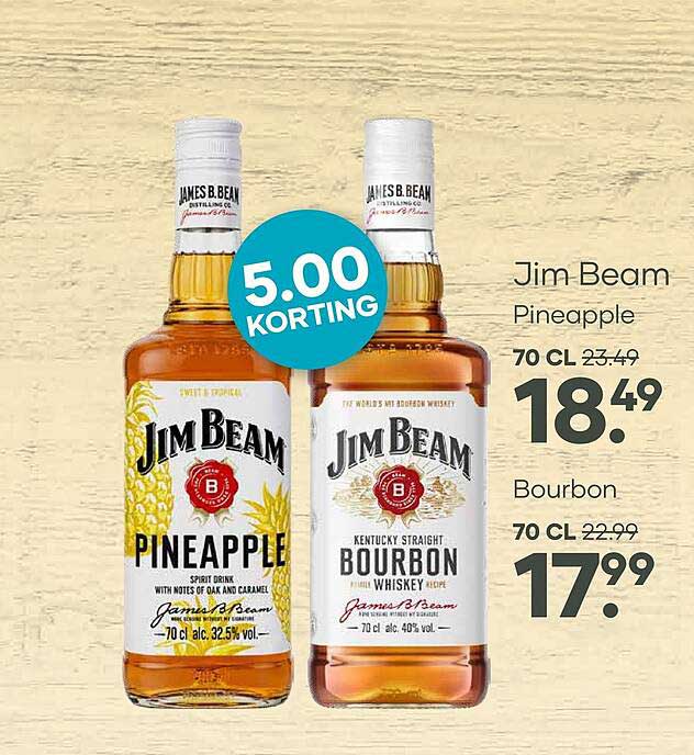 Jim Beam Pineapple 70 cl 5.00 korting