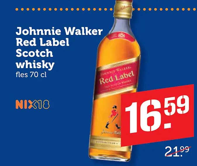 Johnnie Walker Red Label Scotch whisky fles 70 cl NIX18