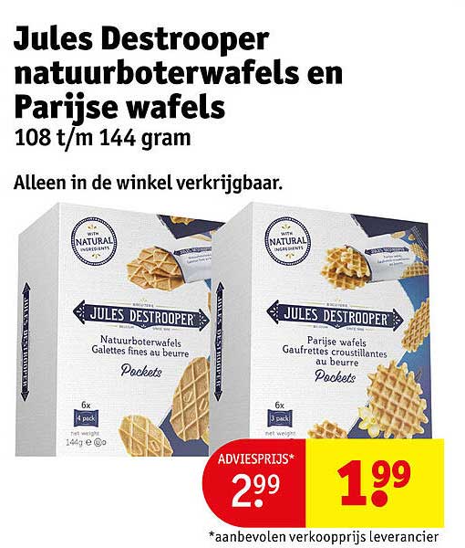 Jules Destrooper natuurboterwafels en Parijse wafels