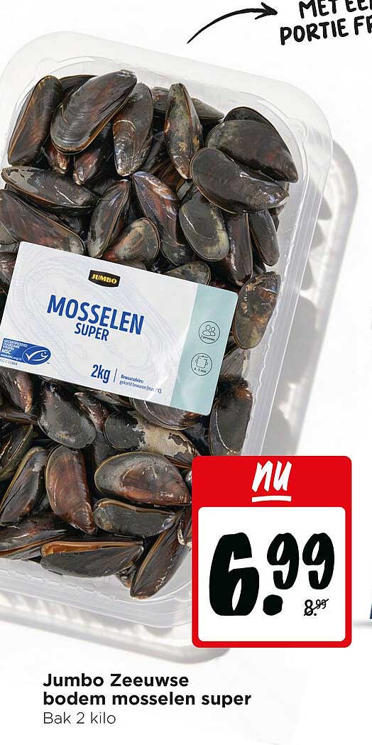 Jumbo Zeeuwse bodem mosselen super Bak 2 kilo