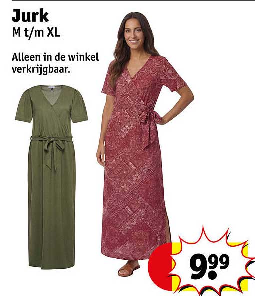 Jurk M t/m XL Alleen in de winkel verkrijgbaar.