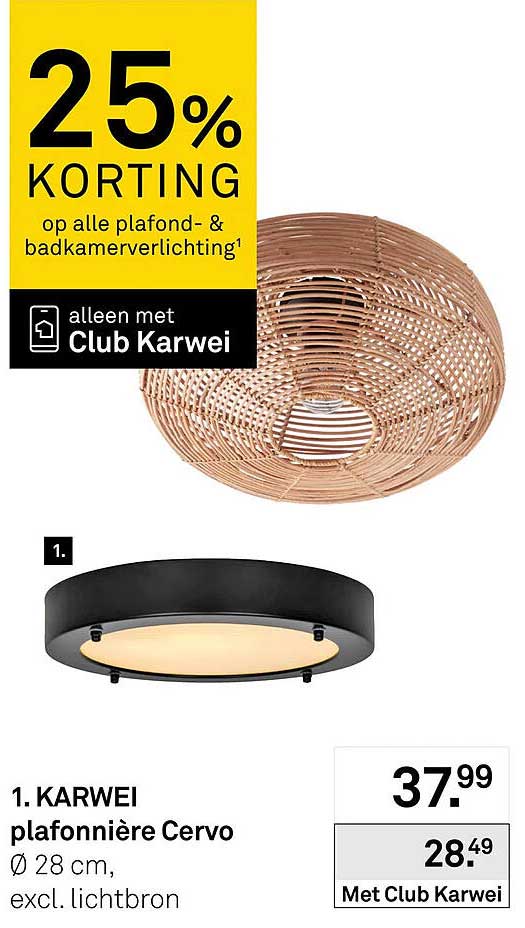 KARWEI plafonnière Cervo