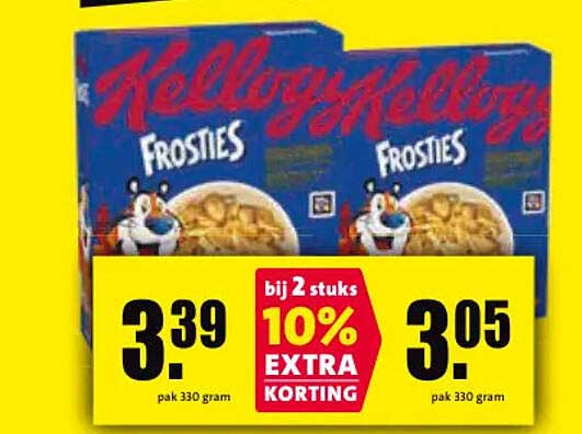 Kellogg's Frosties bij 2 stuks 10% EXTRA KORTING