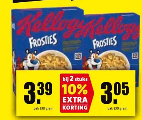 Kellogg's Frosties bij 2 stuks 10% EXTRA KORTING