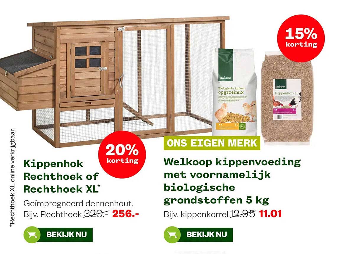 Kippenhok Rechthoek of Rechthoek XL* 20% korting
