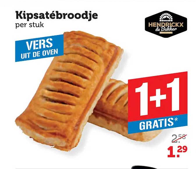 Kipsatébroodje 1+1 GRATIS