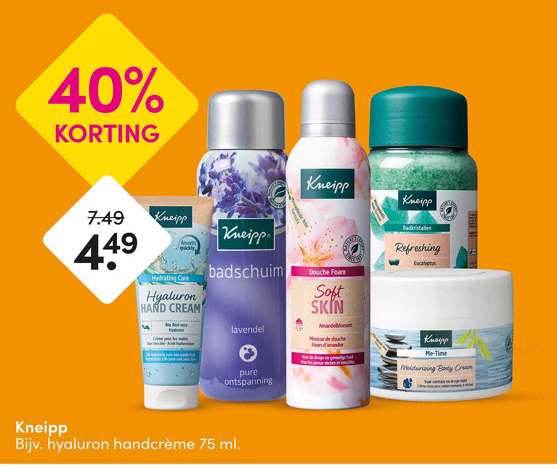 Kneipp Bijv. hyaluron handcrème 75 ml. 40% KORTING
