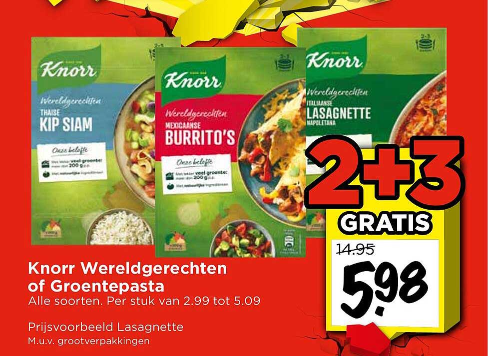 Knorr Wereldgerechten of Groentepasta 2+3 GRATIS