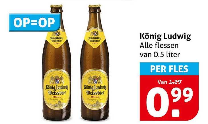 König Ludwig Alle flessen van 0.5 liter PER FLES OP=OP