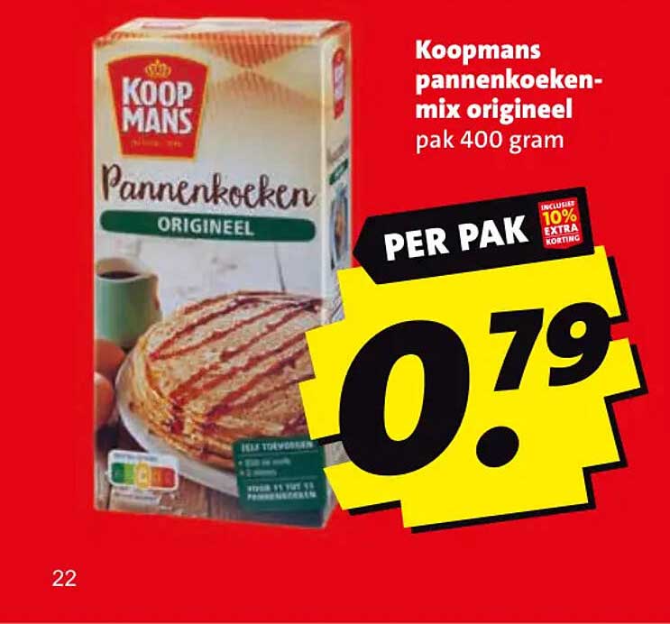 Koopmans pannenkoekenmix origineel pak 400 gram