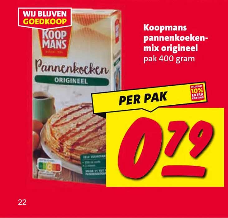 Koopmans pannenkoekenmix origineel pak 400 gram