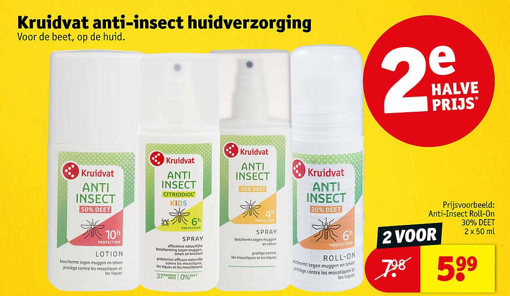 Kruidvat anti-insect huidverzorging 2e halve prijs