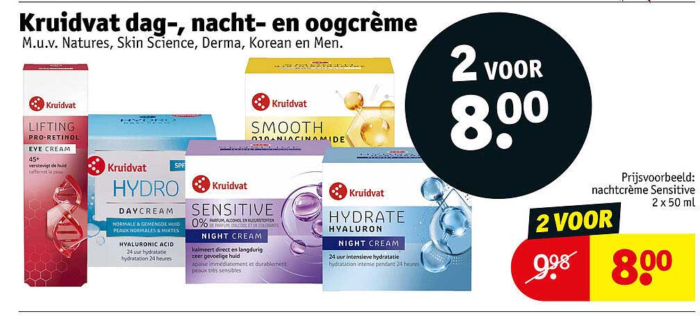 Kruidvat dag-, nacht- en oogcrème