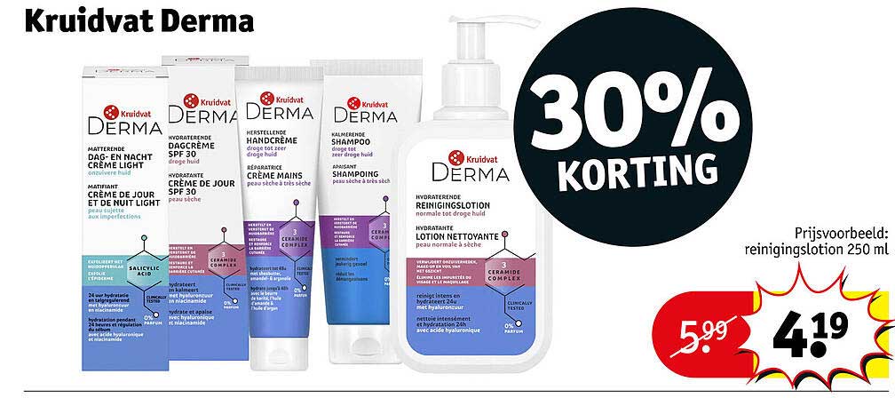 Kruidvat Derma 30% korting