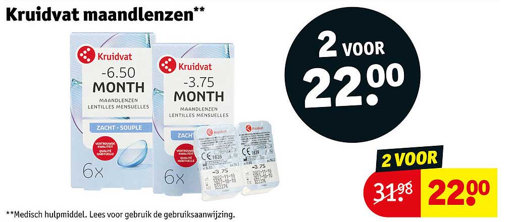 Kruidvat maandlenzen** 2 voor 22.00