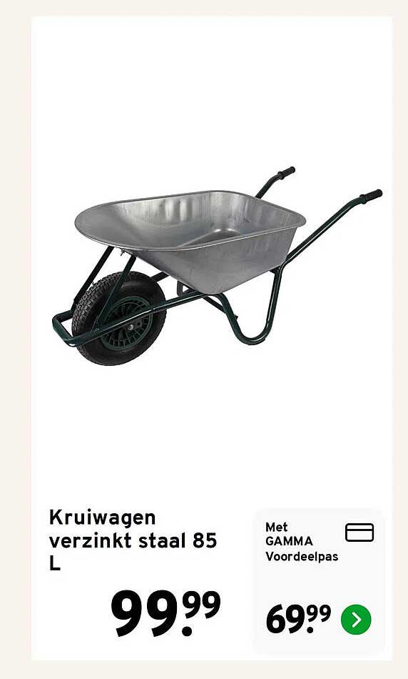 Kruiwagen verzinkt staal 85 L