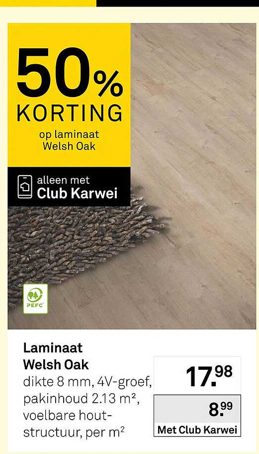 Laminaat Welsh Oak 50% KORTING op laminaat Welsh Oak alleen met Club Karwei