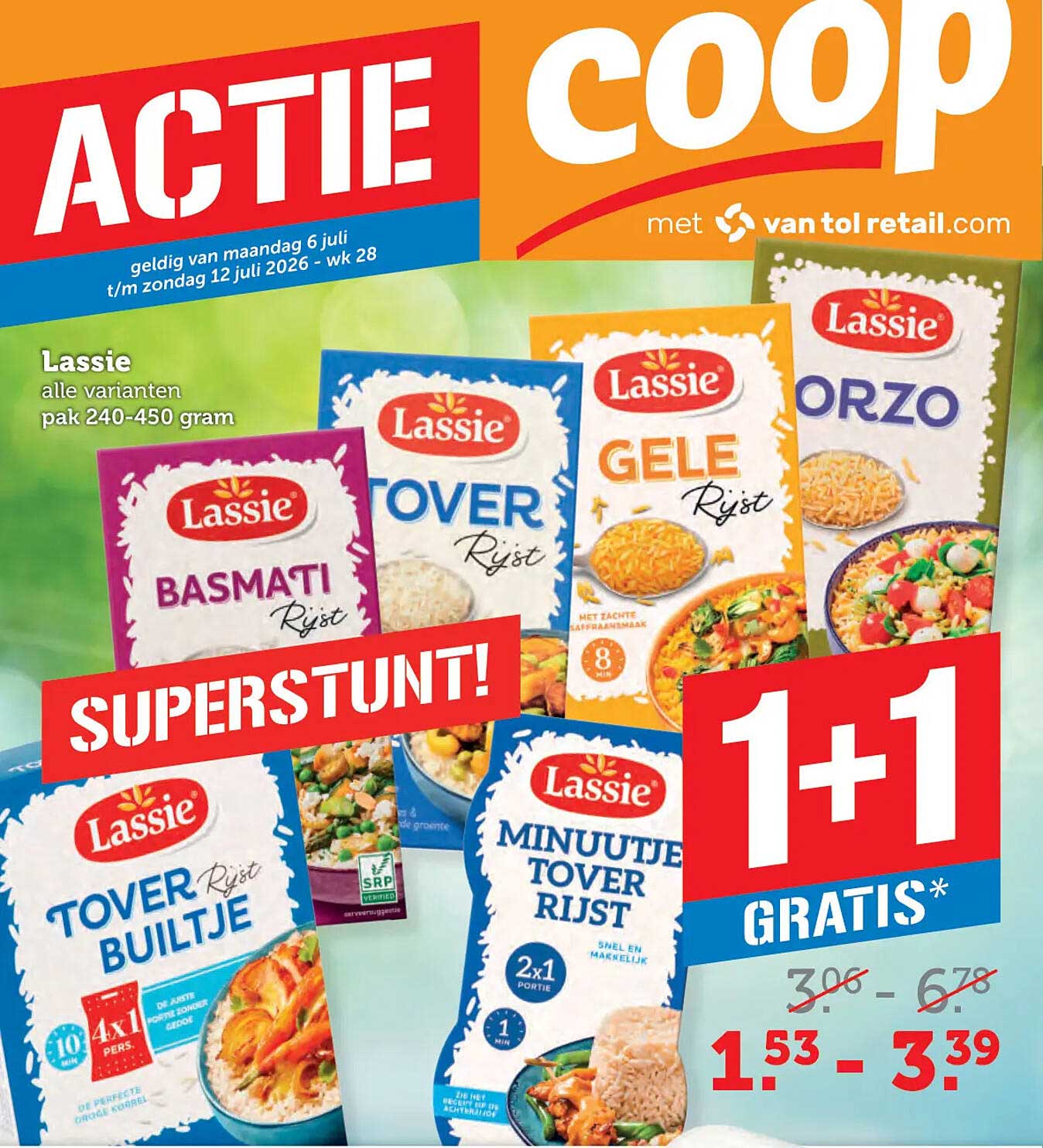 Lassie alle varianten pak 240-450 gram 1+1 GRATIS*